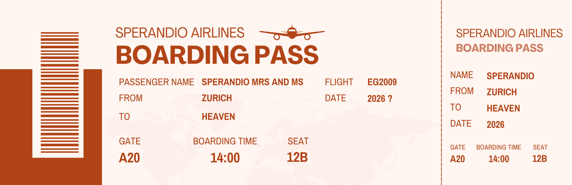 White Navy Simple Professional Airlines Ticket